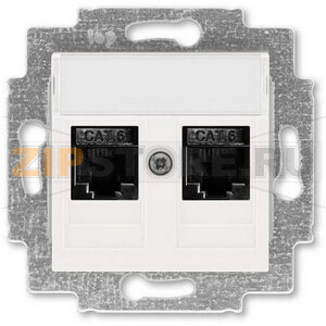 Розетка компьютерная, 2хRJ45, жемчуг ABB 2CHH296118A6068 