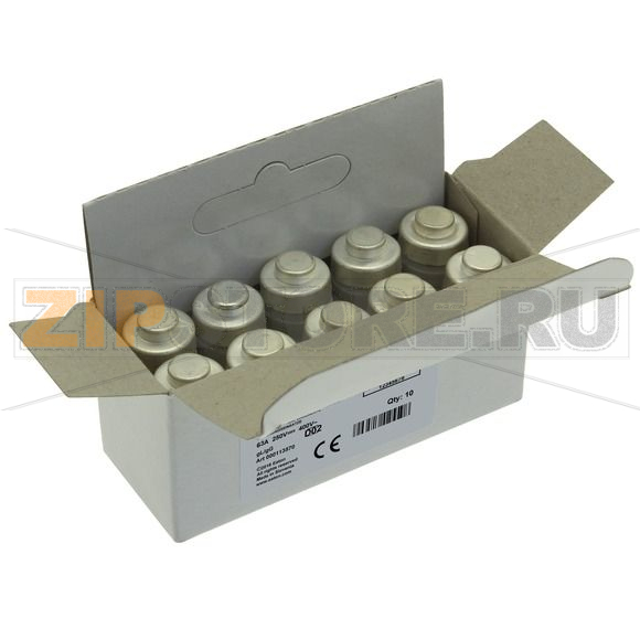 Предохранитель, 63 A, AC 400 В, 50 кА, D02, gL/gG, IEC с задержкой Eaton FUSE-D02 63A T GL/GG 400V 