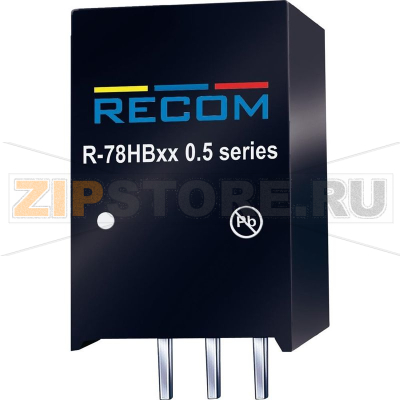Преобразователь DC/DC, печатный монтаж, 48 В/DC, 3.3 В/DC, 0.5 A, 1.65 Вт Recom R-78HB3.3-0.5 