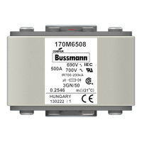 Предохранитель, 500 A, AC 690 В, 200 кА, size 3, 76x92x53 мм, aR, IEC UL Eaton FUSE 500A 690V
