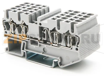 Клемма проходная, пружинная, серая CHIKU RNS 2,5-QUATTRO-DIO/L-R 