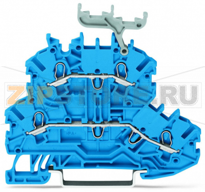 Double-deck terminal block; Through/through terminal block; N/N; with marker carrier; suitable for Ex i applications; for DIN-rail 35 x 15 and 35 x 7.5; 1 mm?; Push-in CAGE CLAMP®; 1,00 mm?; blue Wago 2000-2234 