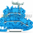 Double-deck terminal block; Through/through terminal block; N/N; with marker carrier; suitable for Ex i applications; for DIN-rail 35 x 15 and 35 x 7.5; 1 mm?; Push-in CAGE CLAMP®; 1,00 mm?; blue Wago 2000-2234 - Double-deck terminal block; Through/through terminal block; N/N; with marker carrier; suitable for Ex i applications; for DIN-rail 35 x 15 and 35 x 7.5; 1 mm?; Push-in CAGE CLAMP®; 1,00 mm?; blue Wago 2000-2234