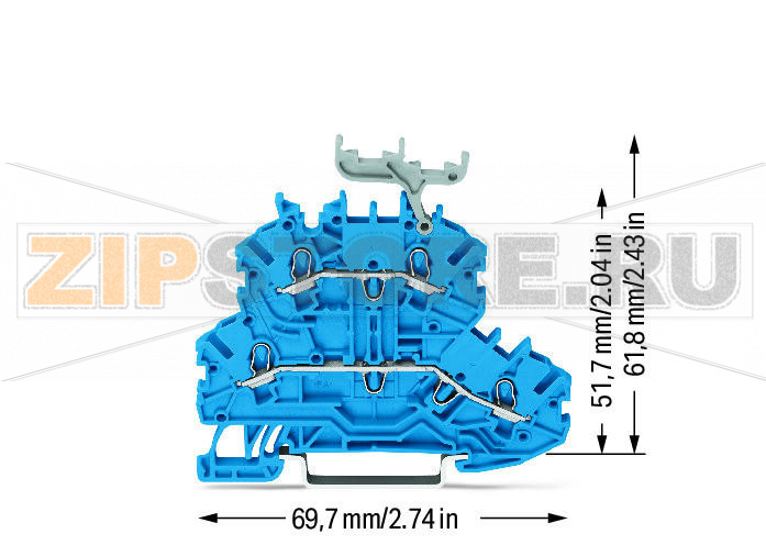 Double-deck terminal block; Through/through terminal block; N/N; with marker carrier; suitable for Ex i applications; for DIN-rail 35 x 15 and 35 x 7.5; 1 mm?; Push-in CAGE CLAMP®; 1,00 mm?; blue Wago 2000-2234 