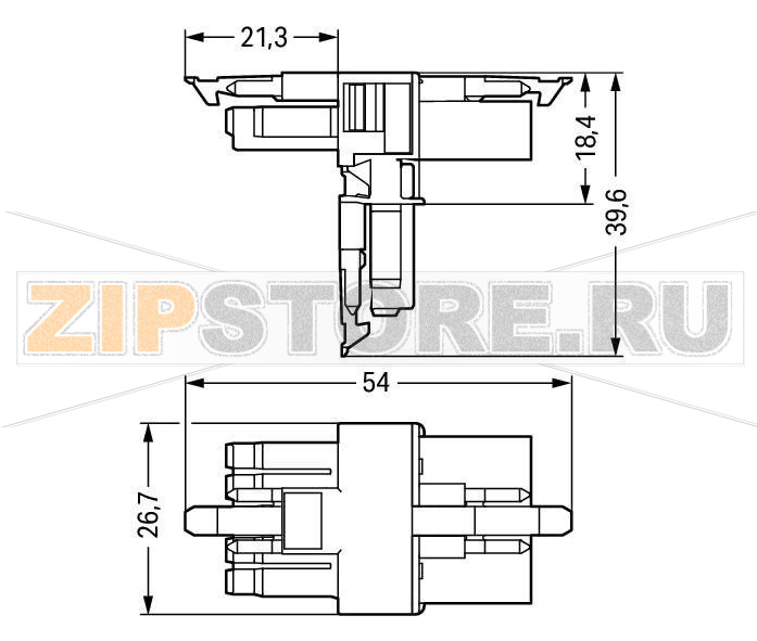 T-distribution connector; 5-pole; Cod. A; 1 input; 2 outputs; 3 locking levers; for flying leads; white Wago 890-672 Protected against mismating and maintenance-freeLow profile with 4.4 mm pole spacing...
