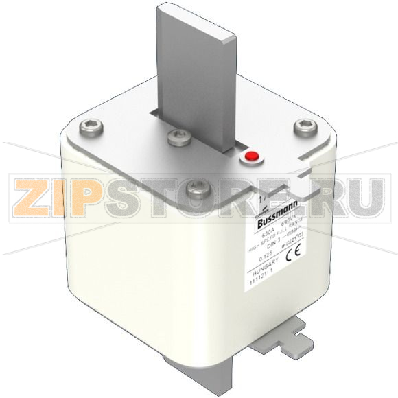 Предохранитель, 630 A, AC 690 В, 200 кА, 3, 75x89x150 мм, gR, DIN, IEC Eaton FUSE 630A 690V DIN 