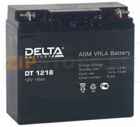 Delta DT 1218 Свинцово-кислотный аккумулятор Delta DT 1218 (характеристики): Напряжение - 12В; Емкость - 18Ач; Габариты: 182 мм x 76 мм x 167 мм, Вес: 6 кгТехнология аккумулятора: AGM VRLA Battery 