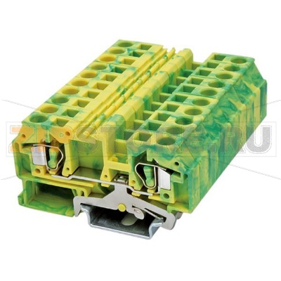 Клемма пружинная, заземляющая, желто-зеленая CHIKU RST 10-PE 