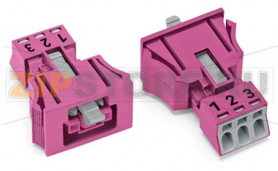 Защелкивающаяся розетка; 3-пол.; Код. B; 1,50 mm; розовые Wago 890-783 Protected against mismating and maintenance-freePush-in CAGE CLAMP® spring pressure connection technology allows solid conductors to be simply pushed into a unit.Low profile with 4.4 mm pole spacingComponents can be clearly printed on and color-coded to meet custom requirements.When assembled, the installation connectors comply with IP40 and are suitable for easily accessible areas....