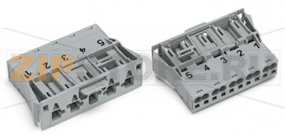 Защелкивающийся штекер; 5-пол.; Код. B; 4,00 mm; серые Wago 770-755 Protected against mismating and maintenance-freePush-in CAGE CLAMP® spring pressure connection technology allows solid conductors to be simply pushed into a unit.Two wire connections per pole for loops or bridgesAdditional variable coding is possible.Components can be clearly printed on and color-coded to meet custom requirements....