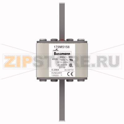 Предохранитель, 400 A, AC 690 В, 200 кА, 2, 61x61x108 мм, aR, DIN, IEC Eaton FUSE 400A 690V 2/1 