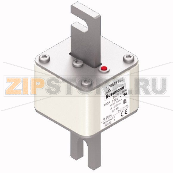 Предохранитель, 400 A, AC 690 В, 200 кА, 2, 61x61x108 мм, aR, DIN, IEC Eaton FUSE 400A 690V 2/1 