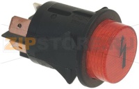 PULSANTE ROSSO CON SERIGRAFIA FULMINE