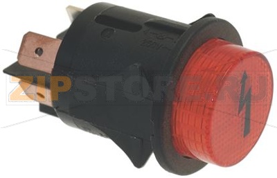 PULSANTE ROSSO CON SERIGRAFIA FULMINE 