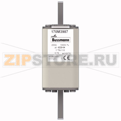 Предохранитель, 200 A, AC 1000 В, 150 кА, DIN 1, 43x61x138 мм, aR, DIN, IEC Eaton FUSE 200A 100 