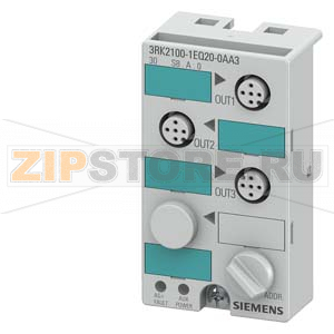 AS-ИНТЕРФЕЙС КОМПАКТНЫЙ МОДУЛЬ K45 A/B-SLAVE, ЦИФР., 3A, IP67 3 X 1 ВЫХОД, 1A, DC 24V 3 X M12-СТАНДАРТНЫХ ГНЕЗДА, МОНТ. ПЛ. 3RK1901-2EA00 ИЛИ 3RK1901-2DA00 ЗАКАЗЫВАЕТСЯ ОТДЕЛЬНО Siemens 3RK2100-1EQ20-0AA3 