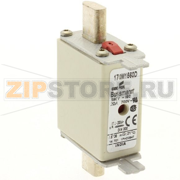 Предохранитель, 20 A, AC 690 В, 200 кА, DIN 000, gR, DIN, IEC Eaton FUSE 20A 690V gR DIN 000 HSDNH 