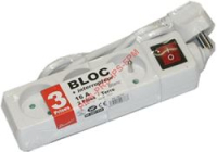BLOC 3 PRISES 10/16A + INTERRUPTEUR