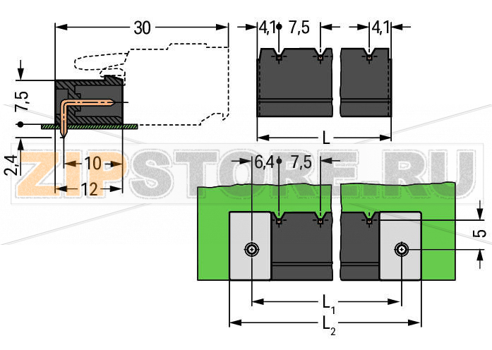 MCS MIDI Classic Вилка под пайку THR; 1.0 x 1.0 mm solder pin; угловые; Шаг контактов 7,5 мм; 7-пол.; черные Wago 231-837/001-000/105-604 Вилки для пайки оплавлением припоя для поверхностного монтажаДоступны в ленте на бобине для автоматической сборкиТакже доступны в оптовой упаковке для ручной сборки.Вилки могут монтироваться горизонтально или вертикальноВозможны варианты кодировки...