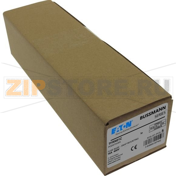 Держатель предохранителей, 16 A, AC 400 В, D01, 3P, IEC 1,5 Eaton FUSE-BASE D01 3POL DIN HUT 