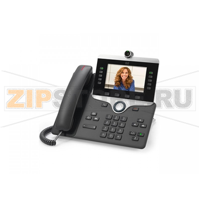 IP-видеотелефон 110-220 В, 2xGE, 5 линий, Wi-Fi, RJ-45, 800х480 пкс, RJ-9 Cisco CP-8865NR-K9 