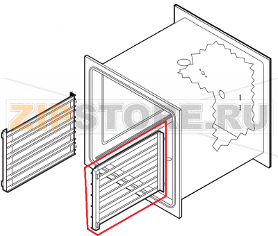 Removable rack dx Lainox VE061D    Removable rack dx Lainox VE061DЗапчасть на сборочном чертеже под номером: 14Название запчасти на английском&nbsp;языке:&nbsp;Removable rack dx Lainox VE061D
