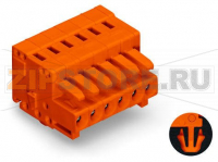 MCS MINI 1-проводниковая розетка; 100% защита от неправильного подсоединения; Монтажные ножки; 1,5; Шаг контактов 3,81 мм; 10-пол.; 1,50 mm?; оранжевые Wago 734-210/008-000