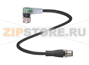Кабель датчика-исполнительного устройства Connection cable V1-W-E8-BK1,5M-PUR-U-V1-G Pepperl+Fuchs Описание оборудованияDouble-ended cordset, M12 to M12, LED, 4-pin, PUR cable