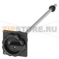 Дверной поворотный механизм, черный 66x66mm, центр.отверст. 22,5mm, фронт.уст. с валом 300mm для 3LD3 Siemens 3LD9344-2CA