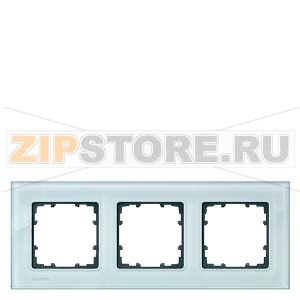 DELTA MIRO РАМКА 3-МЕСТНАЯ СТЕКЛО КРИСТАЛЬНЫЙ ЗЕЛЕНЫЙ 232Х90ММ Siemens 5TG1203 