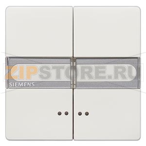 DELTA STYLE ТИТАНОВО-БЕЛЫЙ ВЫКЛЮЧАТЕЛЬ 2 КЛАВИШИ С ОКНОМ И ПОЛЕМ ДЛЯ НАДПИСИ 68Х68ММ Siemens 5TG7157 