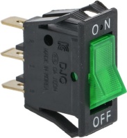 ВЫКЛЮЧАТЕЛЬ ОДНО ПОЛЯРНЫЙ ЗЕЛЕНЫЙ 6A 250V