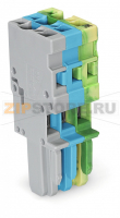 1-проводниковая розетка; 4 mm; 3-пол.; 4,00 mm; серые, синие, желто-зеленые Wago 769-103/000-038