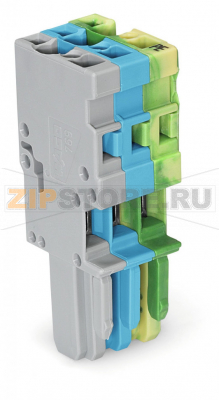 1-проводниковая розетка; 4 mm; 3-пол.; 4,00 mm; серые, синие, желто-зеленые Wago 769-103/000-038 