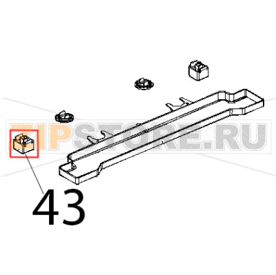 Piedino 35x35, H26, plastica and gomma grigio Unox XVC 204 Piedino 35x35, H26, plastica and gomma grigio Unox XVC 204Запчасть на деталировке под номером: 43