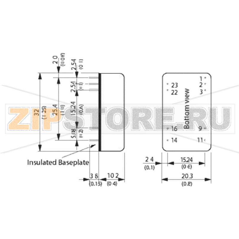 Преобразователь DC/DC, печатный монтаж, 24 V/DC, 12 V/DC, 665 mA, 8 W Traco Power TEN 8-2412WI 
