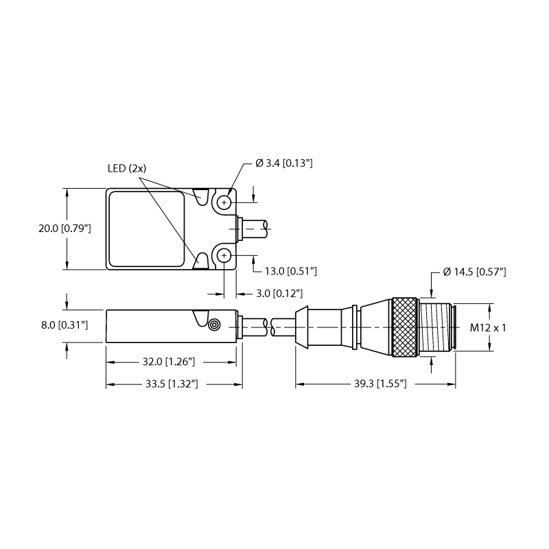 Датчик индуктивный Turck BI8U-Q08-AP6X2-0.2-RS4T 