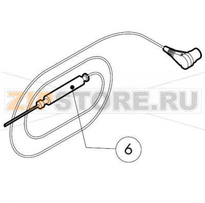 Core temperature probe Lainox MVE051P             Core temperature probe Lainox MVE051PЗапчасть на сборочном чертеже под номером: 6Название запчасти на итальянском языке языке: Core temperature probe Lainox MVE051P
