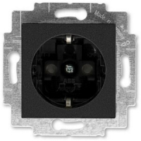 Розетка с заземлением, антрацит/дымчатый чёрный ABB 2CHH203457A6063