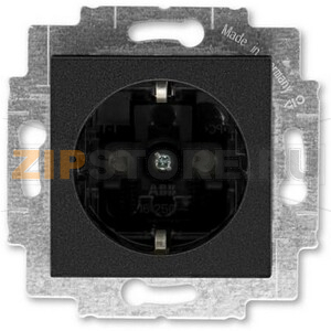 Розетка с заземлением, антрацит/дымчатый чёрный ABB 2CHH203457A6063 