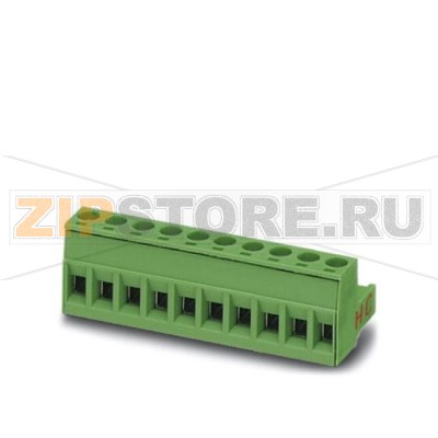 Вилочная часть Phoenix Contact MSTB 2,5 HC/ 5-ST Номинальный ток: 16 А, Расчетное напряжение (III/2): 320 В, Полюсов: 5, Размер шага: 5 мм, Технология подключения: Винтовые зажимы, Цвет: зеленый, Поверхность контакта: олово.Минимальный заказ: 50 шт.Упаковка: 50 шт.