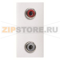 Механизм 2xRCA разъёма, одномодульный, альпийский белый ABB 2CLA215520N1101