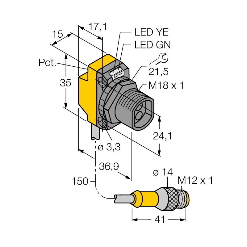 Датчик фотоэлектрический Turck QS18VP6FQ5 
