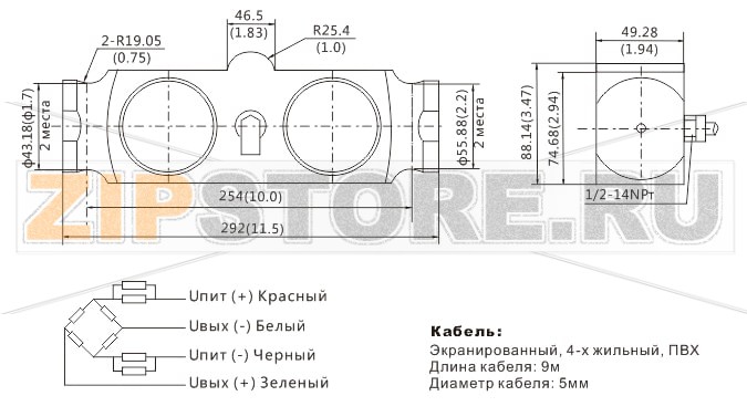 Тензодатчик Zemic H9H-C3-N10-75K-9B Тензометрический датчик веса балочный двухопорный Zemic H9H-C3-N10-75K-9BНагрузка: 75K Материал исполнения: сталь с никелевым покрытием Класс защиты: IP67