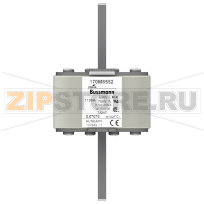 Предохранитель, 1100 A, AC 690 В, size 3, 76x76x150 мм, aR, IEC Eaton FUSE 1100A 690V 3SHT 
