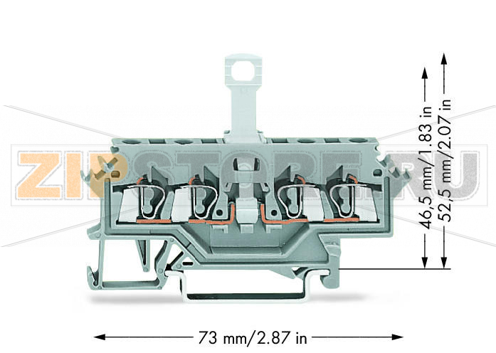 4-проводные клеммы с размыкателем; для DIN-рейки 35 x 15 и 35 x 7,5; 2,5 мм; CAGE CLAMP®; 2,50 mm; серые Wago 280-622 Примечание:Terminating Aluminum ConductorsWAGO spring clamp terminal blocks are suitable for solid aluminum conductors up to 4 mm?/12 AWG if WAGO “Alu-Plus” Contact Paste is used for termination.“Alu-Plus” Contact Paste Advantages:Automatically destroys the oxide film during clamping.Prevents fresh oxidation at the clamping point.Prevents electrolytic corrosion between aluminum and copper conductors (in the same terminal block).Provides long-term protection against corrosion....