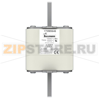 Предохранитель, 700 A, AC 1000 В, DIN 3, 90x75x150 мм, aR, DIN, IEC Eaton FUSE 700A 1000V DIN 3 