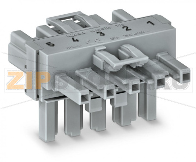 T-distribution connector; 5-pole; Cod. B; 1 input; 2 outputs; 2 locking levers; pink Wago 770-1643 Protected against mismating and maintenance-freeAdditional variable coding is possible.Components can be clearly printed on and color-coded to meet custom requirements....