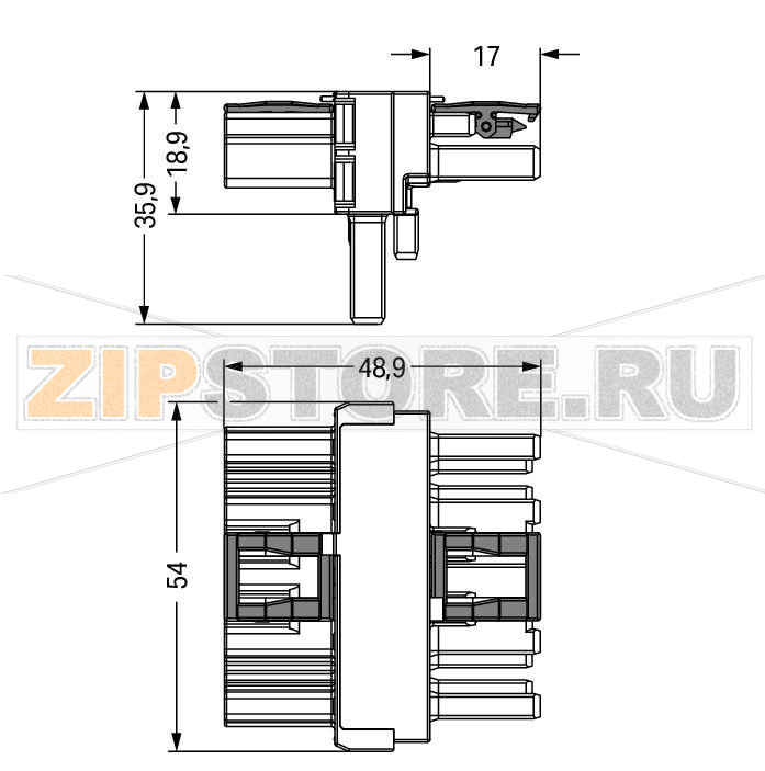 T-distribution connector; 5-pole; Cod. B; 1 input; 2 outputs; 2 locking levers; pink Wago 770-1643 Protected against mismating and maintenance-freeAdditional variable coding is possible.Components can be clearly printed on and color-coded to meet custom requirements....