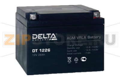 Delta DT 1226 Свинцово-кислотный аккумулятор Delta DT 1226 (характеристики): Напряжение - 12В; Емкость - 26Ач; Габариты: 167 мм x 175 мм x 126 мм, Вес: 8,8 кгТехнология аккумулятора: AGM VRLA Battery